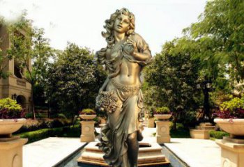 沈阳华丽蓬勃的铜雕女神像