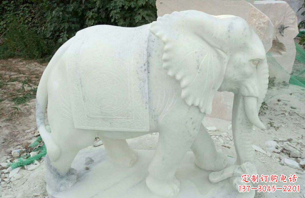 沈阳汉白玉门口镇宅大象石雕