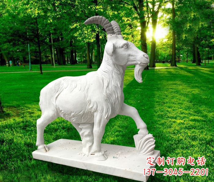 沈阳汉白玉精美山羊雕塑