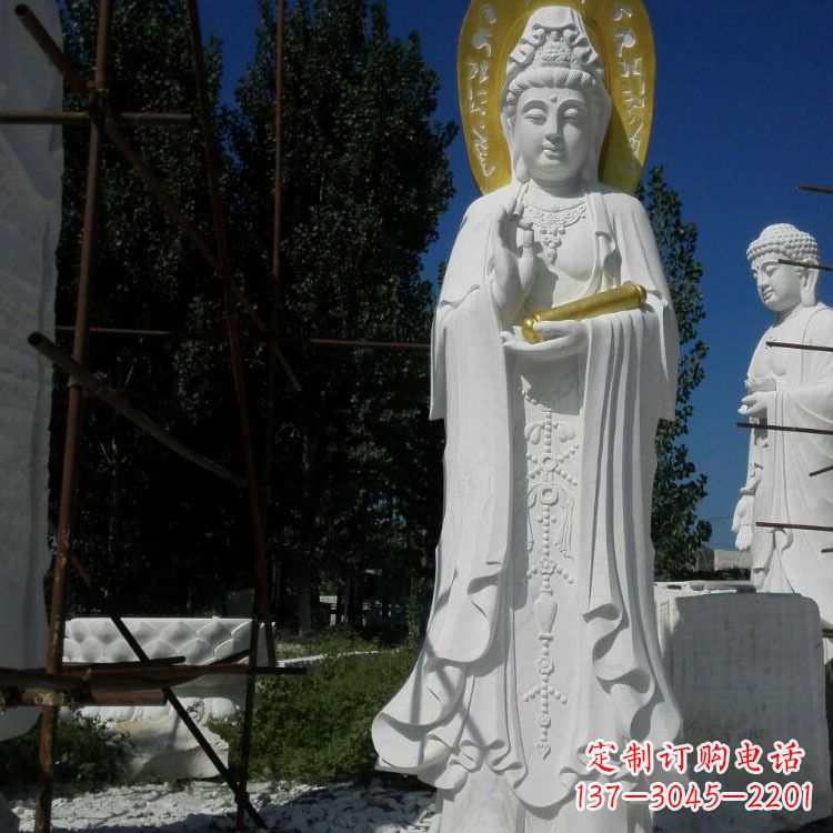 沈阳汉白玉石雕佛像石头观音