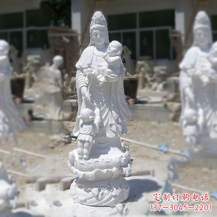 沈阳汉白玉送子观音雕塑