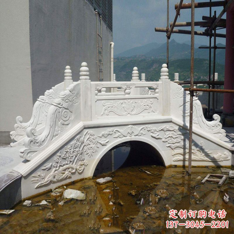沈阳汉白玉庭院装饰石桥雕塑