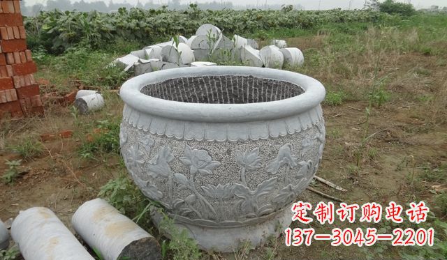 沈阳荷花花盆公园景观石雕，千般美妙一览无余