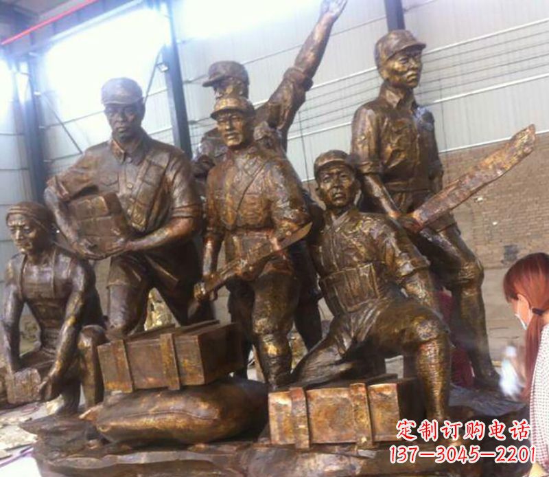 沈阳红军打仗铜雕