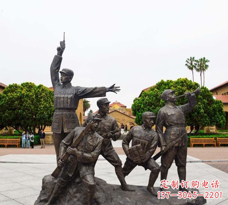 沈阳红军打仗冲锋纪念铜雕
