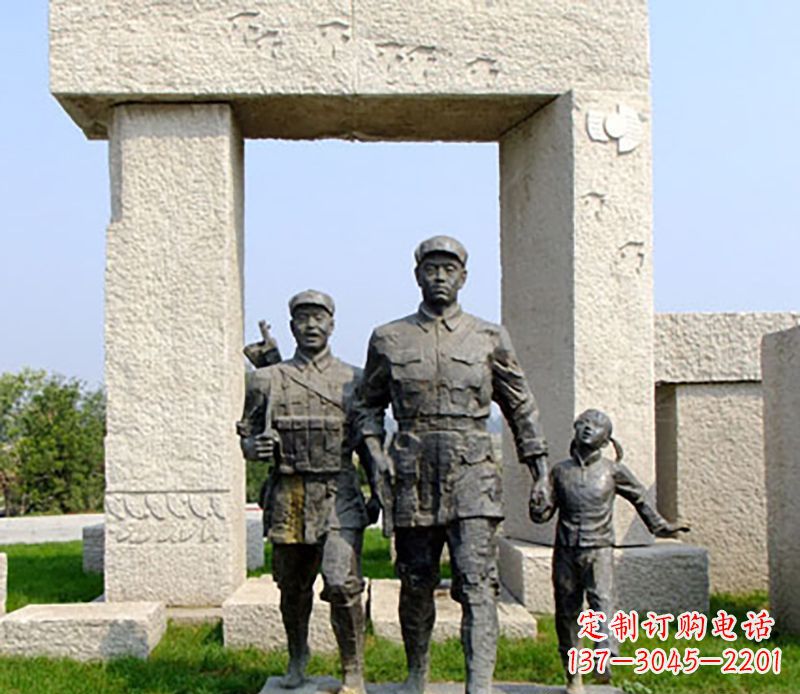 沈阳红军公园人物铜雕