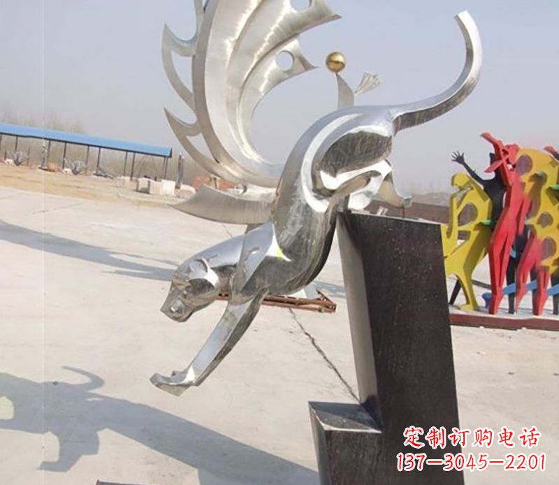 沈阳经典大气的不锈钢豹子雕塑