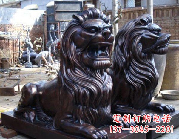 沈阳浓郁艺术气息的精美铜雕狮子
