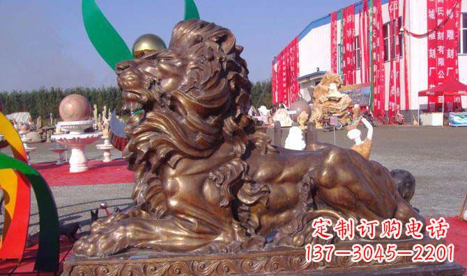 沈阳汇丰西洋狮子铜雕,精美华贵