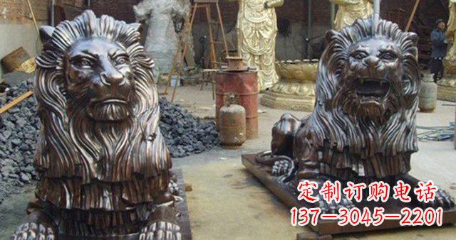 沈阳汇丰铜狮子雕塑,令人叹为观止