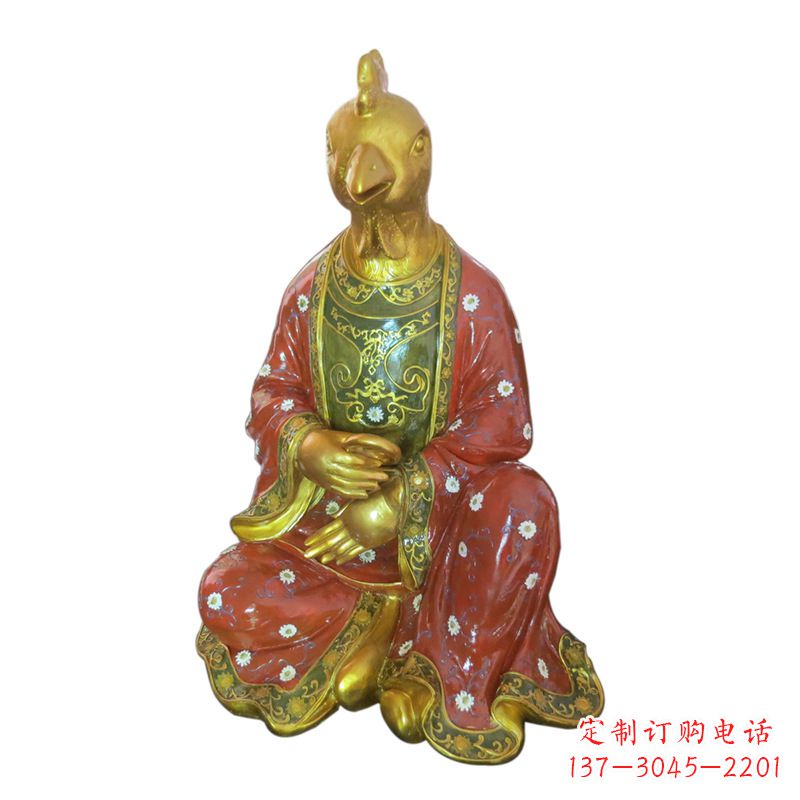 沈阳鸡-玻璃钢彩绘生肖雕塑