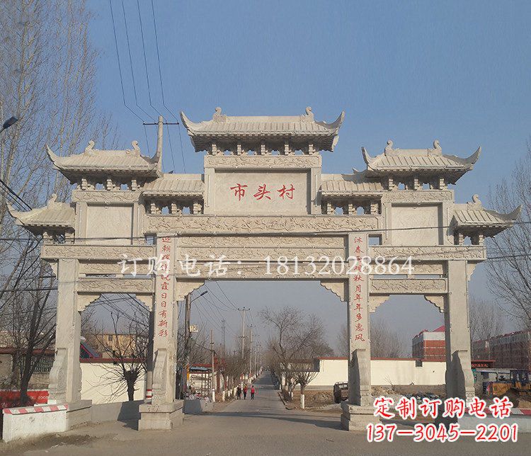 沈阳景区三门七楼石雕牌坊——精美绝伦的牌坊雕塑