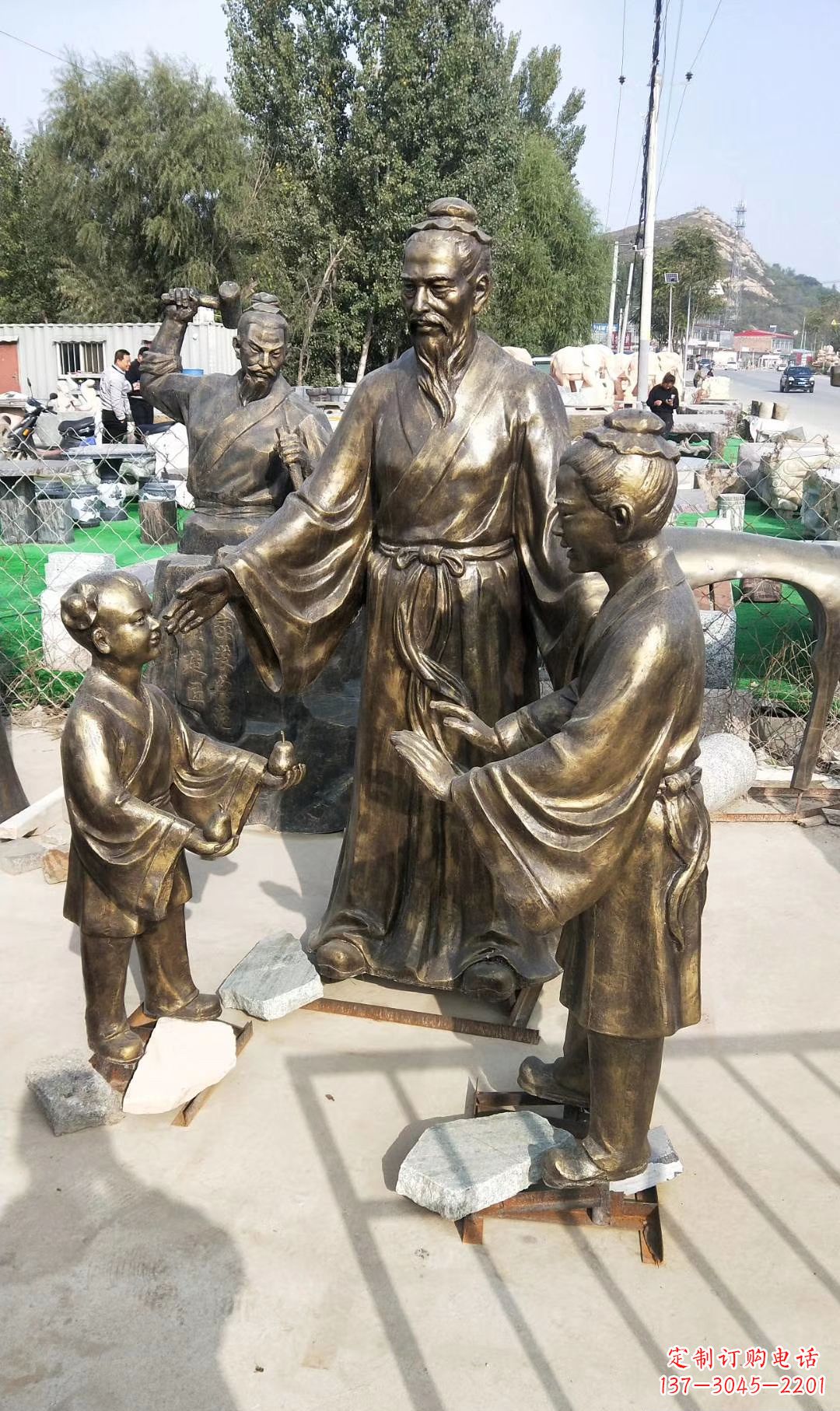沈阳孔融让梨人物雕塑,传承名家之美