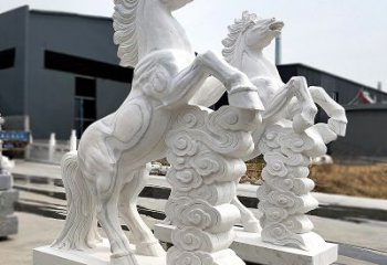 沈阳精美马踏祥云石雕，栩栩如生