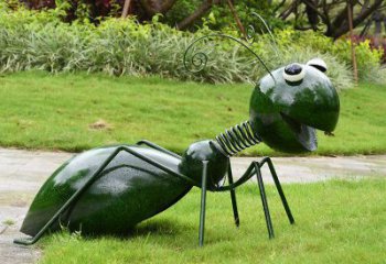 沈阳绿色落尾蚂蚁不锈钢摆件雕塑：精致的小动物艺术作品