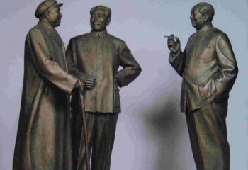 沈阳标题:伟人朱德毛主席铜雕——传承毛主席精神