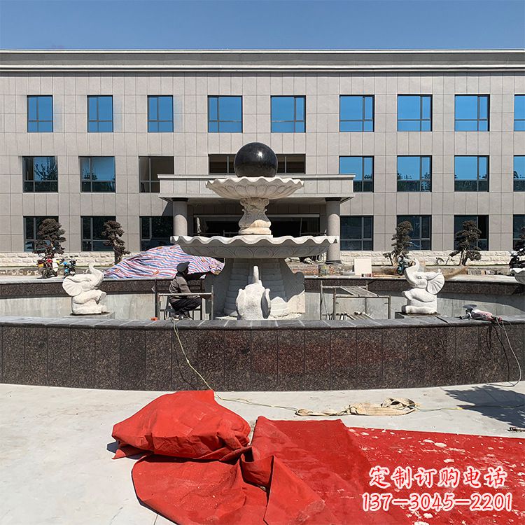 沈阳企业广场招财石雕喷泉雕塑