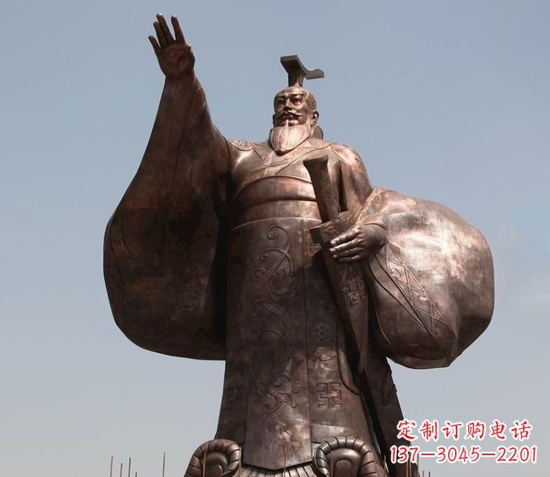 沈阳秦始皇铜雕精美塑像,让历史回溯至您身边