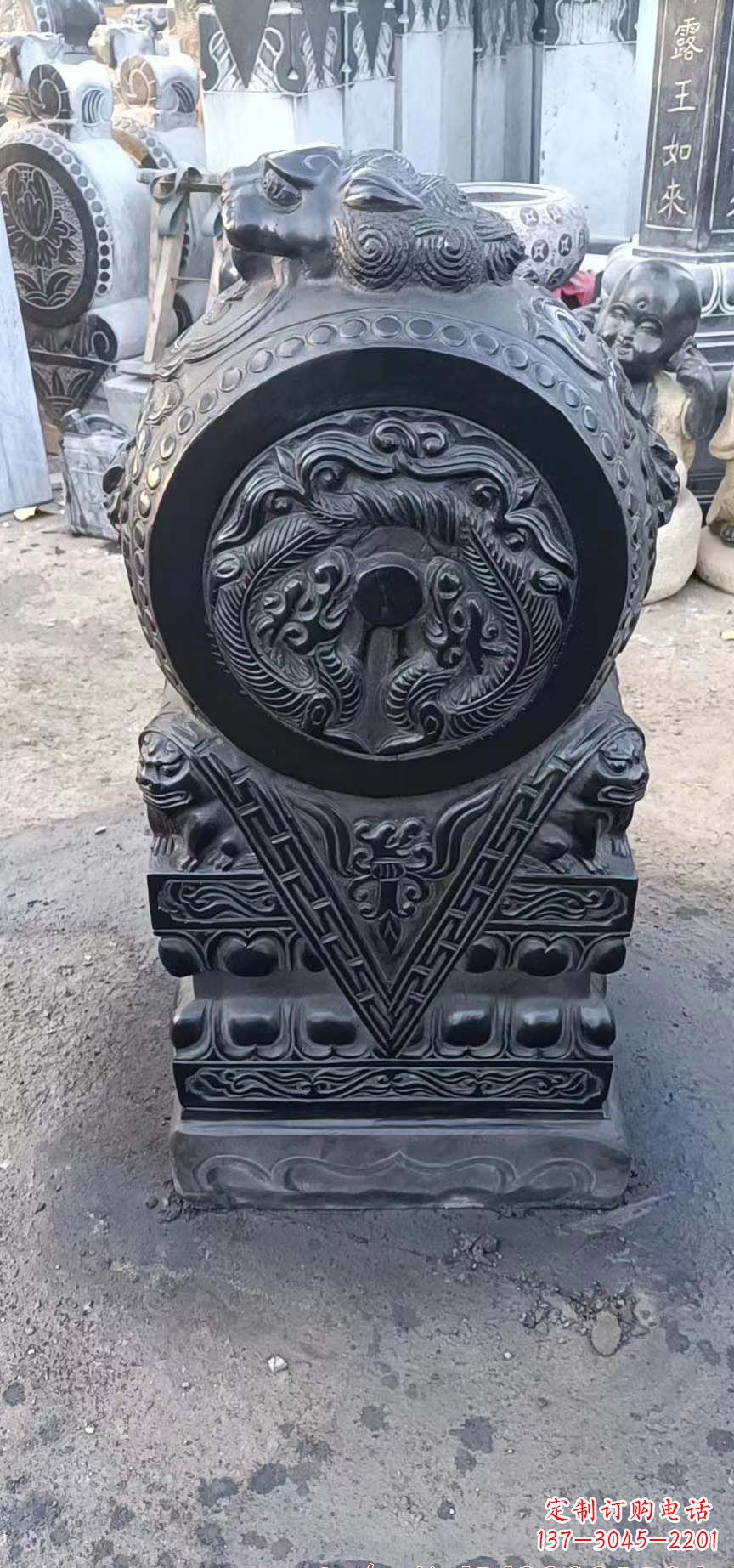 沈阳门墩石雕,营造青石抱鼓石之美