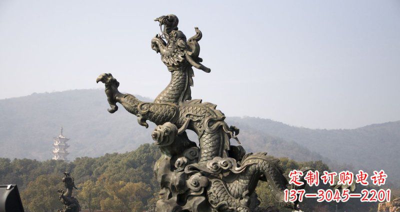 沈阳青铜神龙出水铜雕