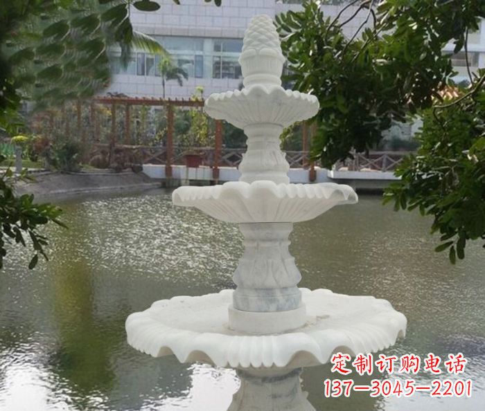 沈阳三层喷泉汉白玉公园石雕