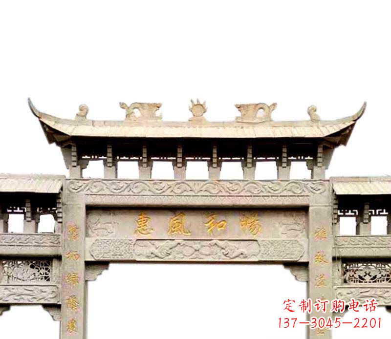 沈阳牌坊石雕–传承传统文化,给空间增色彩