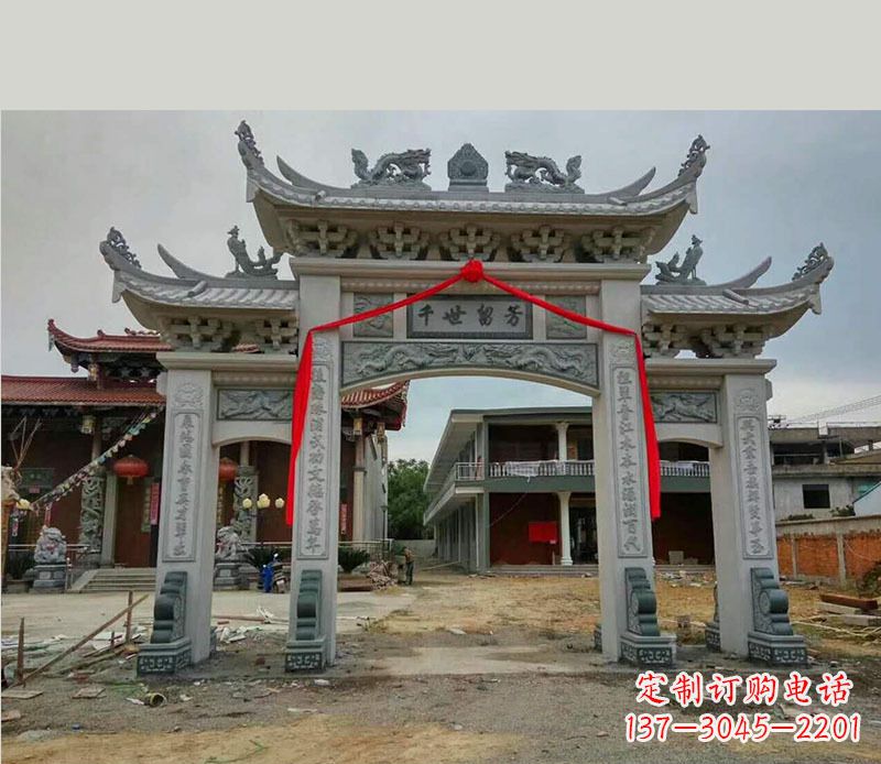 沈阳以传统工艺为源的独特牌坊石雕