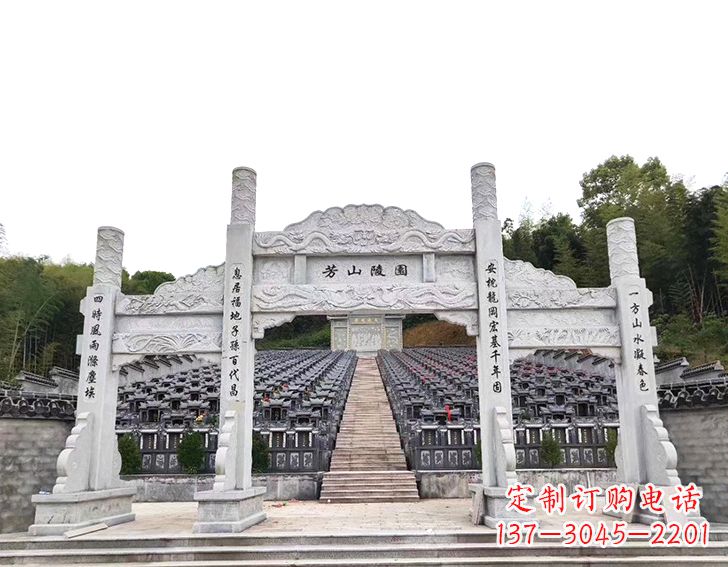 沈阳精致雕刻的三门石牌坊雕塑