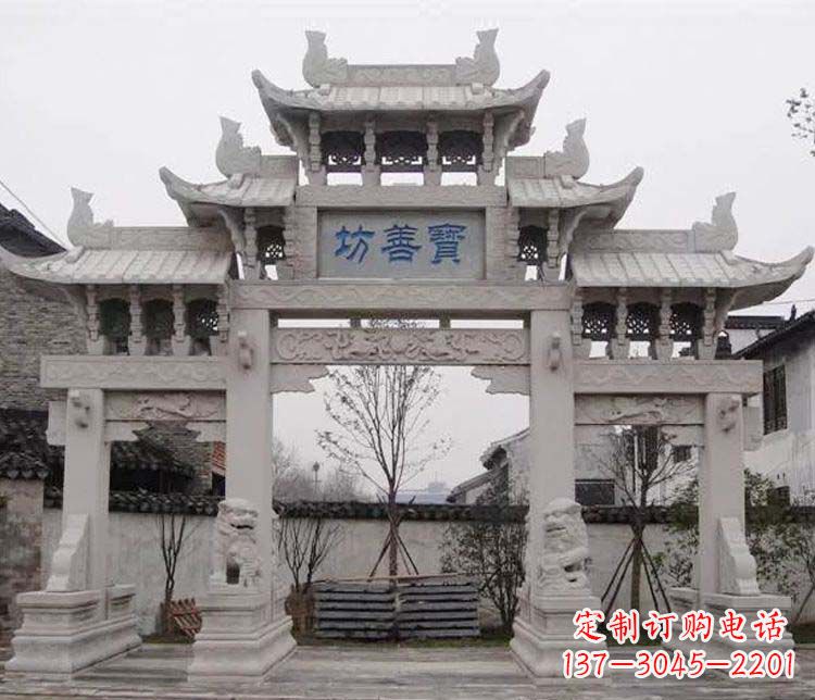 沈阳领雕塑:精美石牌坊石雕艺术品