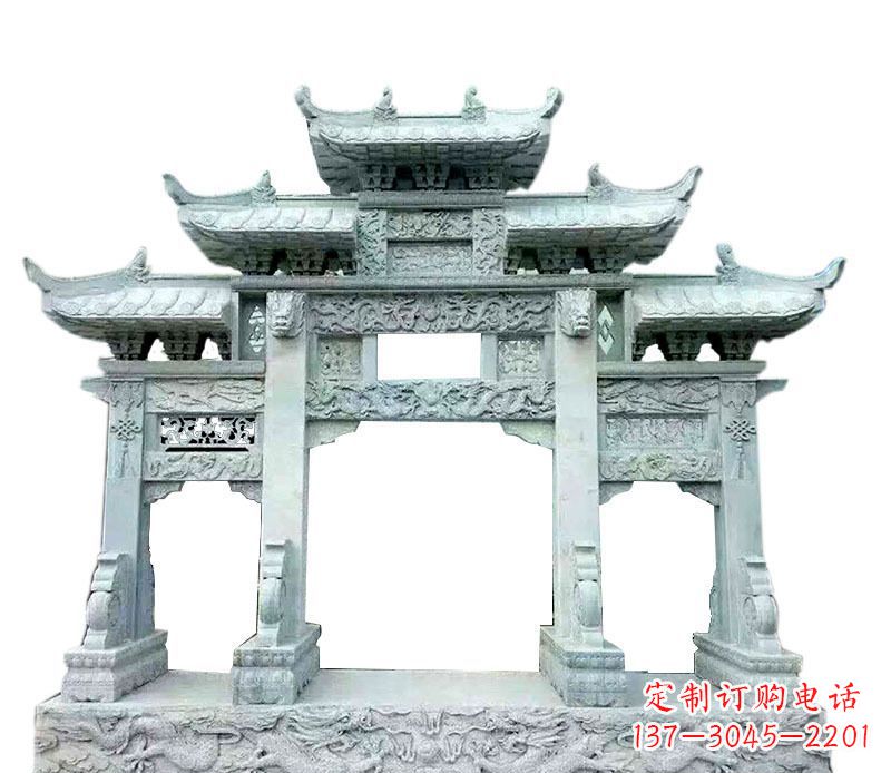 沈阳中领雕塑仿古牌坊石雕定制
