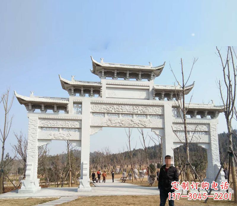 沈阳中领雕塑-牌坊石雕精美无比
