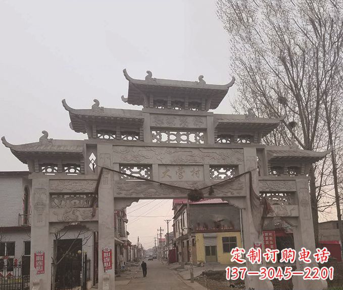 沈阳精美牌坊石雕,定制精美属于您的雕塑