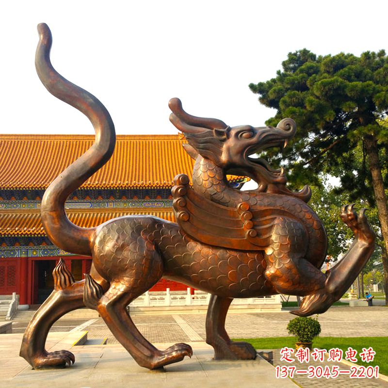沈阳上古神兽青龙铸铜动物雕塑