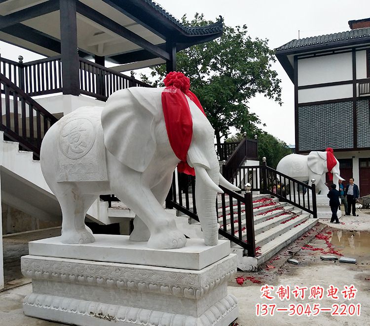 沈阳迎接观音祝福的精美大象观音栏杆