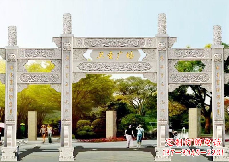 沈阳石雕牌坊雕塑,尊贵而独特