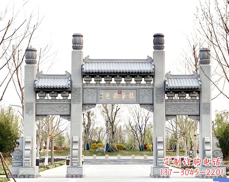 沈阳装饰你的屋外,选择领雕塑的石雕牌坊