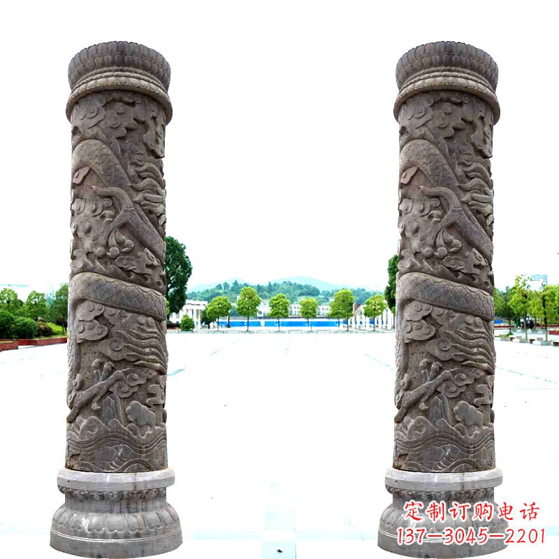 沈阳石雕盘龙柱雕塑