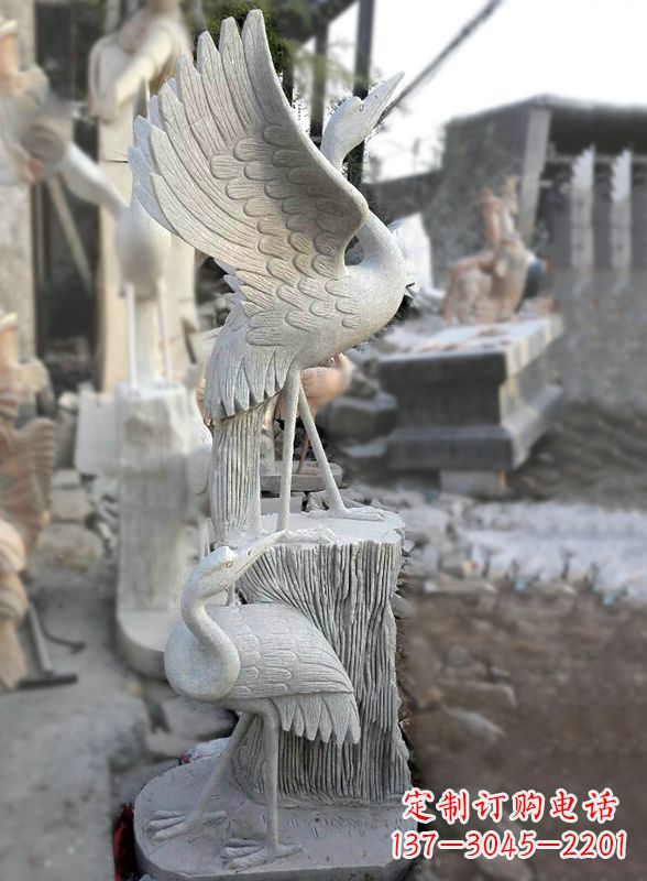 沈阳石雕仙鹤景观摆件