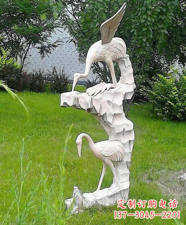 沈阳石雕仙鹤鲤鱼