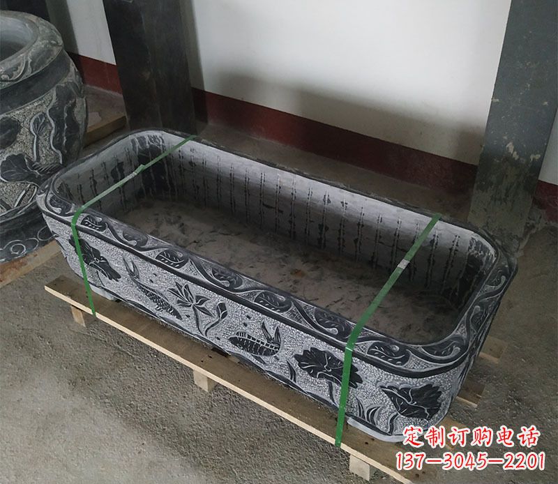 沈阳石浮雕鱼缸仿古鱼缸石雕