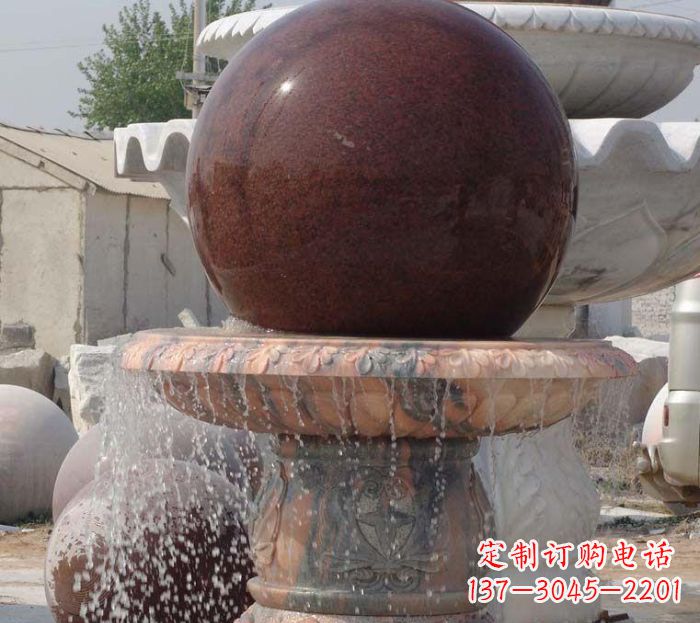 沈阳石来运转小型风水球喷泉石雕