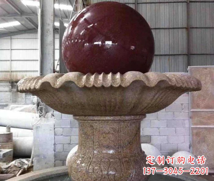 沈阳石来运转小型风水球喷泉石雕 (2)