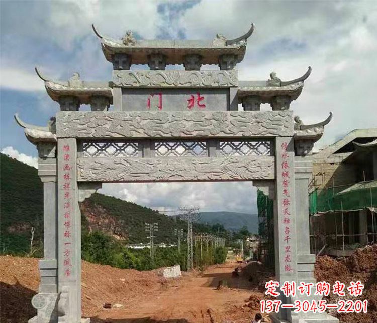 沈阳石牌坊单门牌坊石雕
