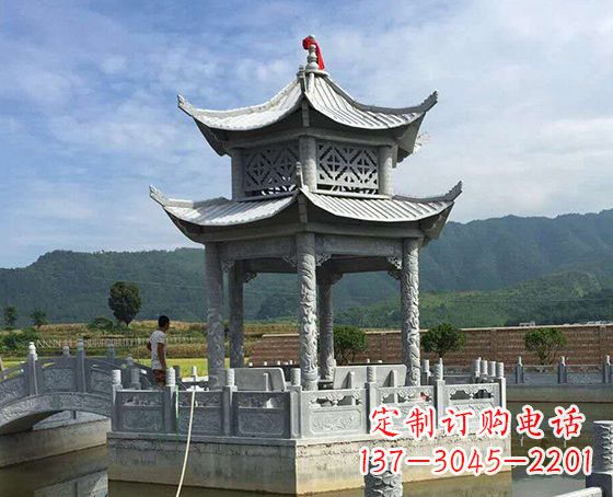 沈阳双层仿古凉亭石雕_1