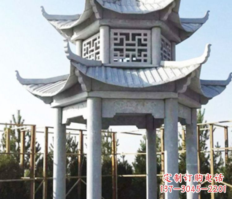 沈阳双层仿古石凉亭石雕_2