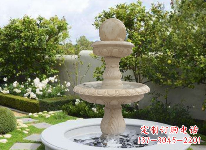 沈阳双层风水球喷泉别墅石雕