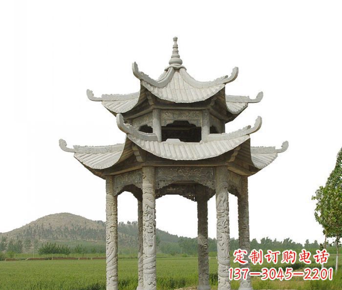 沈阳双层仿古石雕凉亭