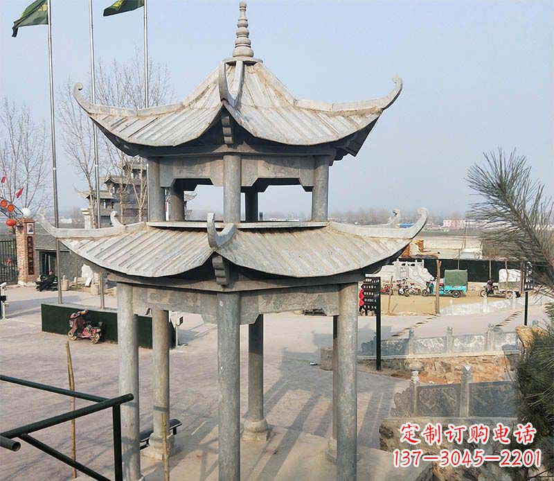 沈阳双层户外凉亭石雕