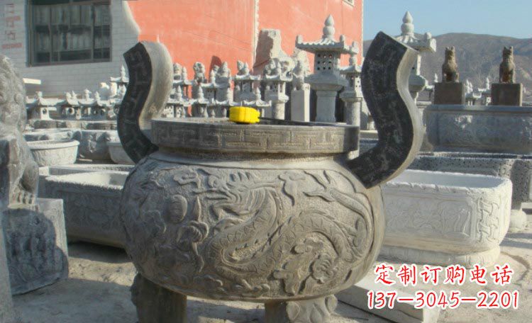 沈阳双龙戏珠浮雕香炉铜雕