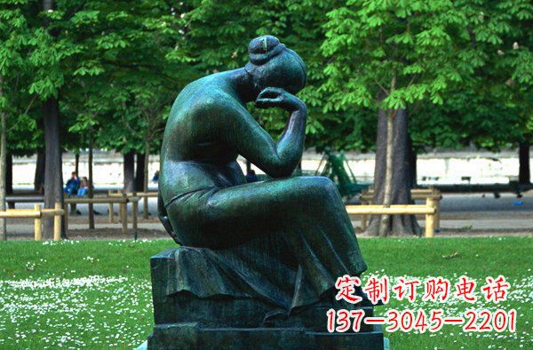 沈阳思考的女人青铜人物铜雕